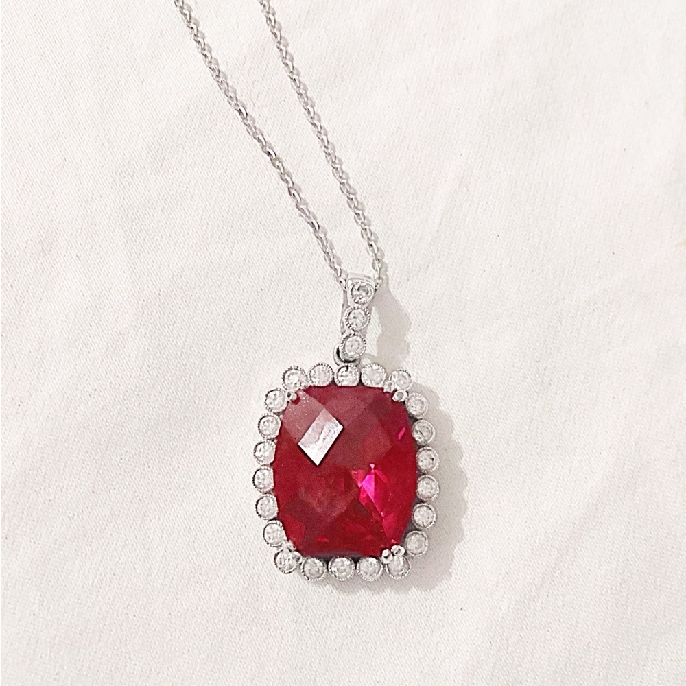 Silver & Red Necklace - Picture 4 of 8